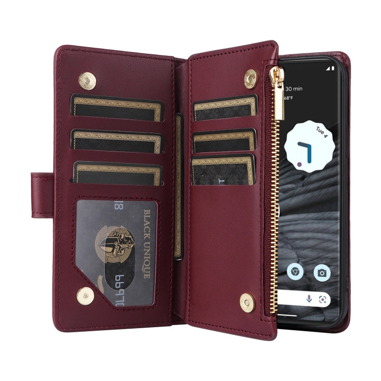For Google Pixel 7 Crossbody Zipper Wallet Rhombus Leather Phone Case