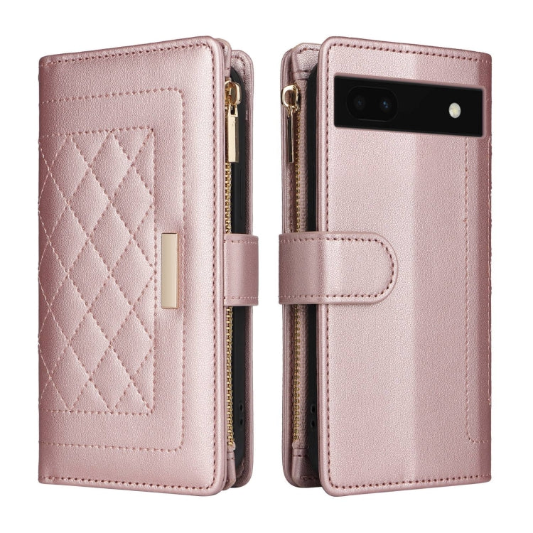 For Google Pixel 7a Crossbody Zipper Wallet Rhombus Leather Phone Case