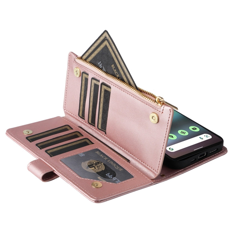 For Google Pixel 7a Crossbody Zipper Wallet Rhombus Leather Phone Case
