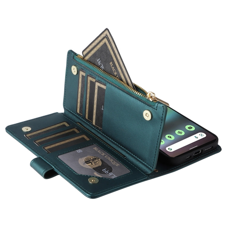 For Google Pixel 7a Crossbody Zipper Wallet Rhombus Leather Phone Case