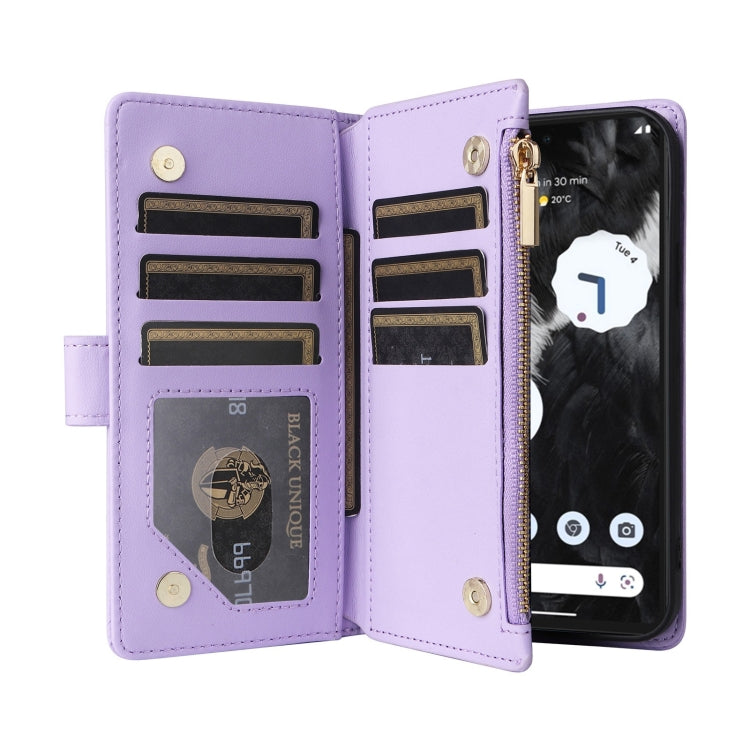 For Google Pixel 7 Pro Crossbody Zipper Wallet Rhombus Leather Phone Case