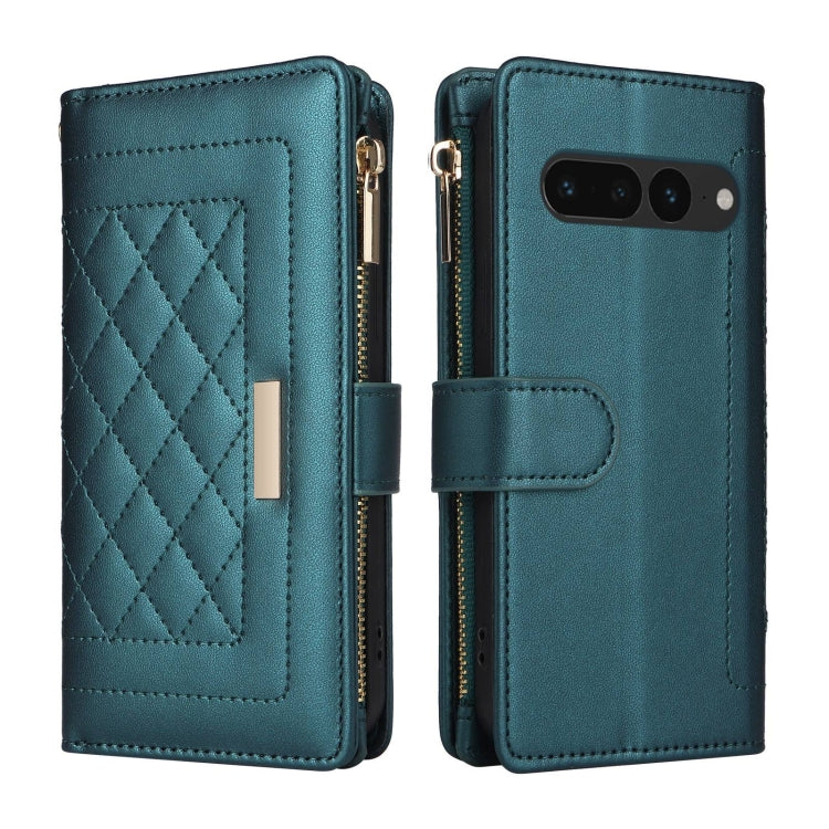 For Google Pixel 7 Pro Crossbody Zipper Wallet Rhombus Leather Phone Case