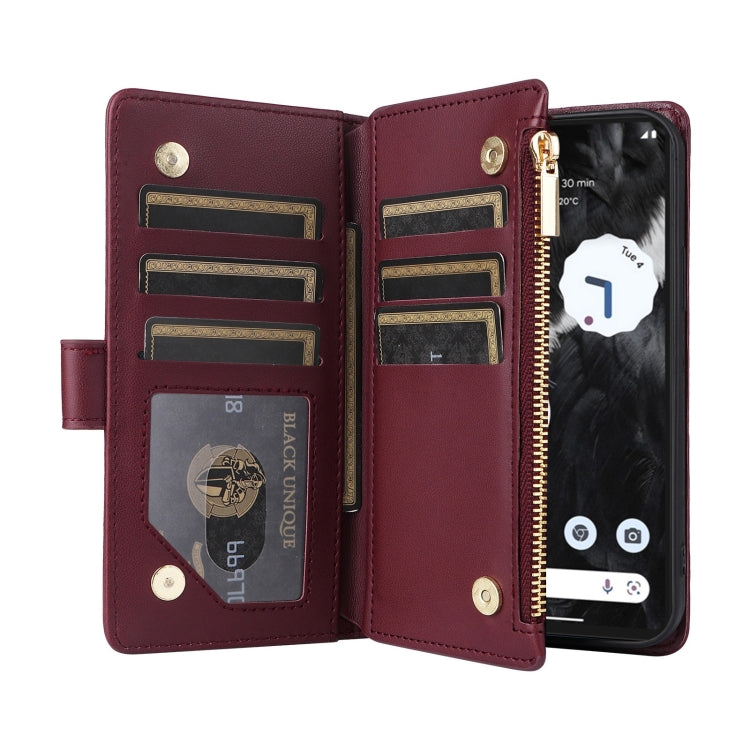 For Google Pixel 7 Pro Crossbody Zipper Wallet Rhombus Leather Phone Case