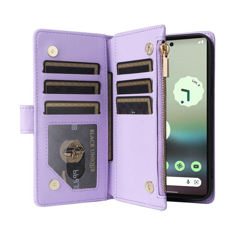 For Google Pixel 6a Crossbody Zipper Wallet Rhombus Leather Phone Case