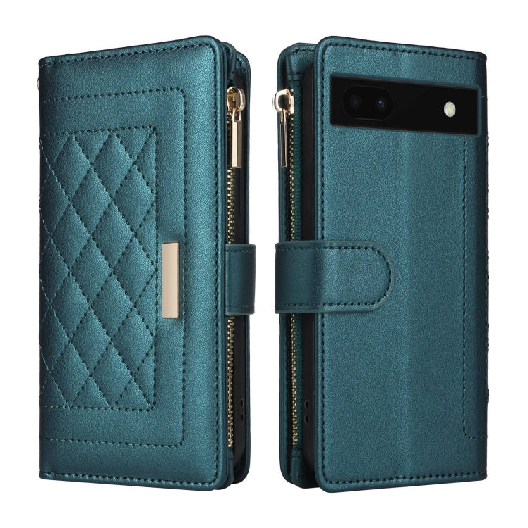 For Google Pixel 6a Crossbody Zipper Wallet Rhombus Leather Phone Case