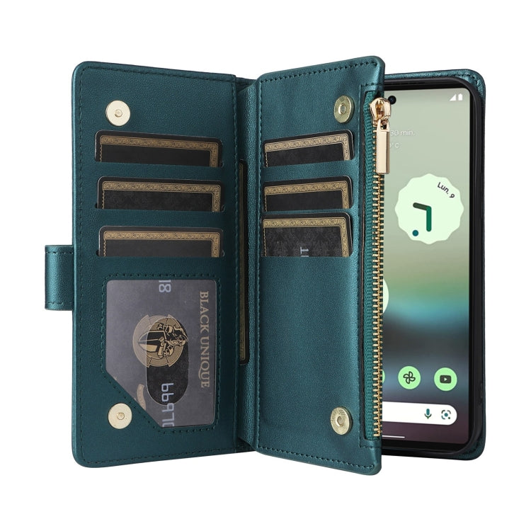 For Google Pixel 6a Crossbody Zipper Wallet Rhombus Leather Phone Case