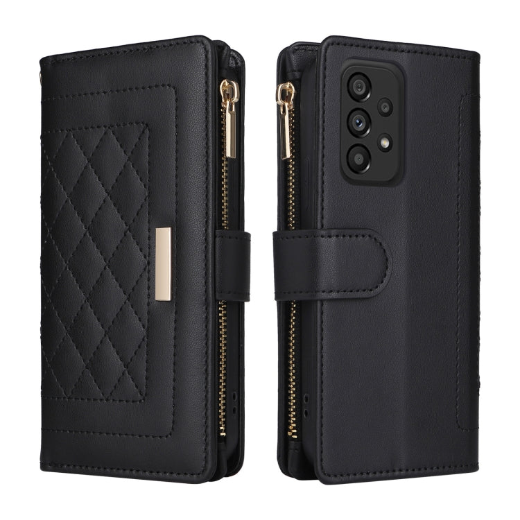 For Samsung Galaxy A13 5G / 4G Crossbody Zipper Wallet Rhombus Leather Phone Case