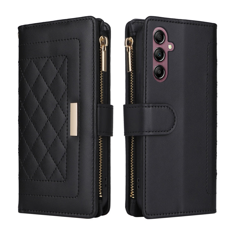 For Samsung Galaxy A14 5G / 4G Crossbody Zipper Wallet Rhombus Leather Phone Case