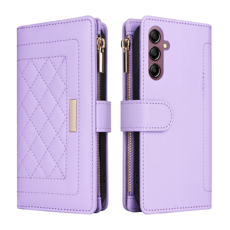 For Samsung Galaxy A15 5G Crossbody Zipper Wallet Rhombus Leather Phone Case