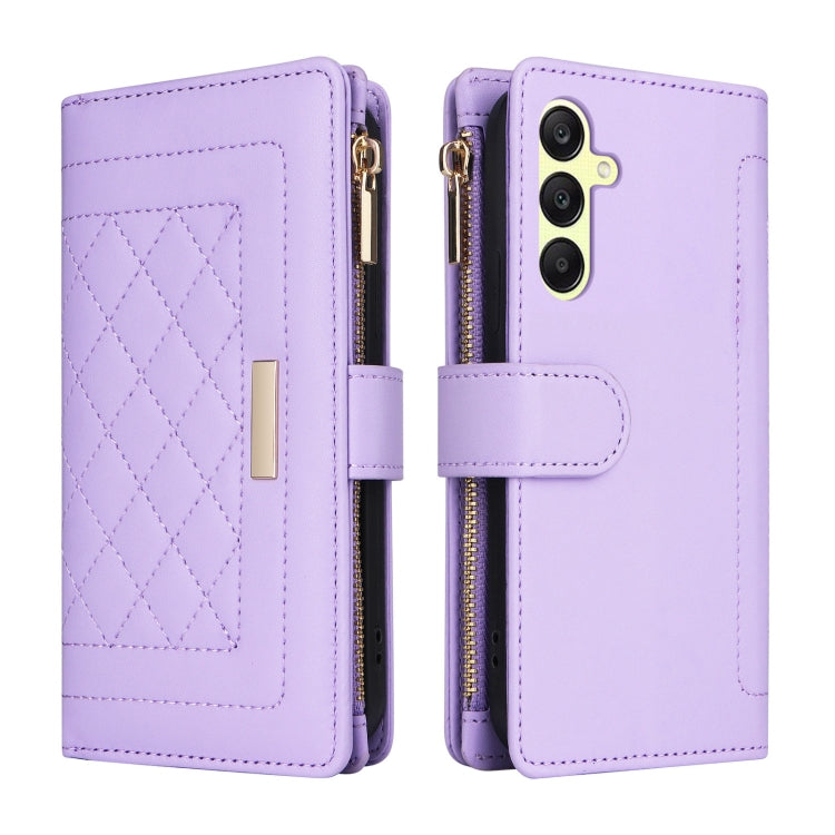 For Samsung Galaxy A25 5G Crossbody Zipper Wallet Rhombus Leather Phone Case