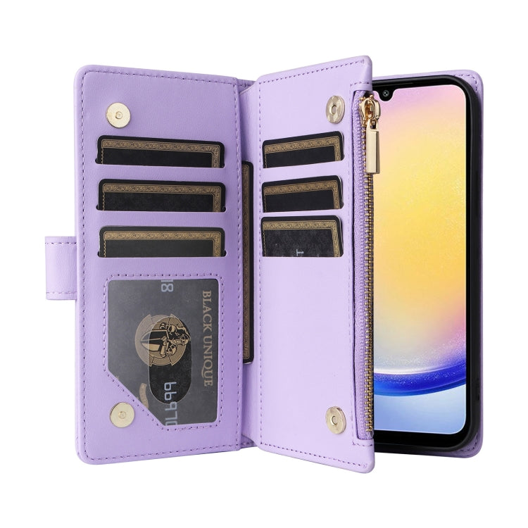 For Samsung Galaxy A25 5G Crossbody Zipper Wallet Rhombus Leather Phone Case