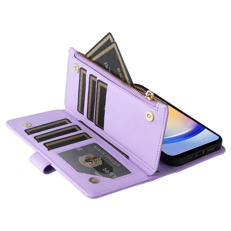 For Samsung Galaxy A25 5G Crossbody Zipper Wallet Rhombus Leather Phone Case
