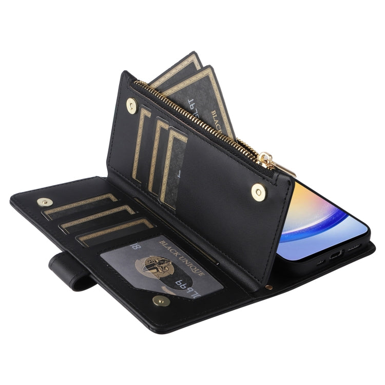 For Samsung Galaxy A25 5G Crossbody Zipper Wallet Rhombus Leather Phone Case