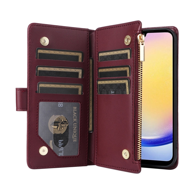 For Samsung Galaxy A25 5G Crossbody Zipper Wallet Rhombus Leather Phone Case