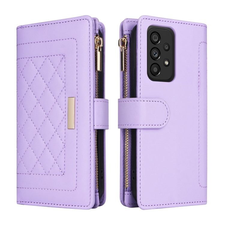 For Samsung Galaxy A33 5G Crossbody Zipper Wallet Rhombus Leather Phone Case