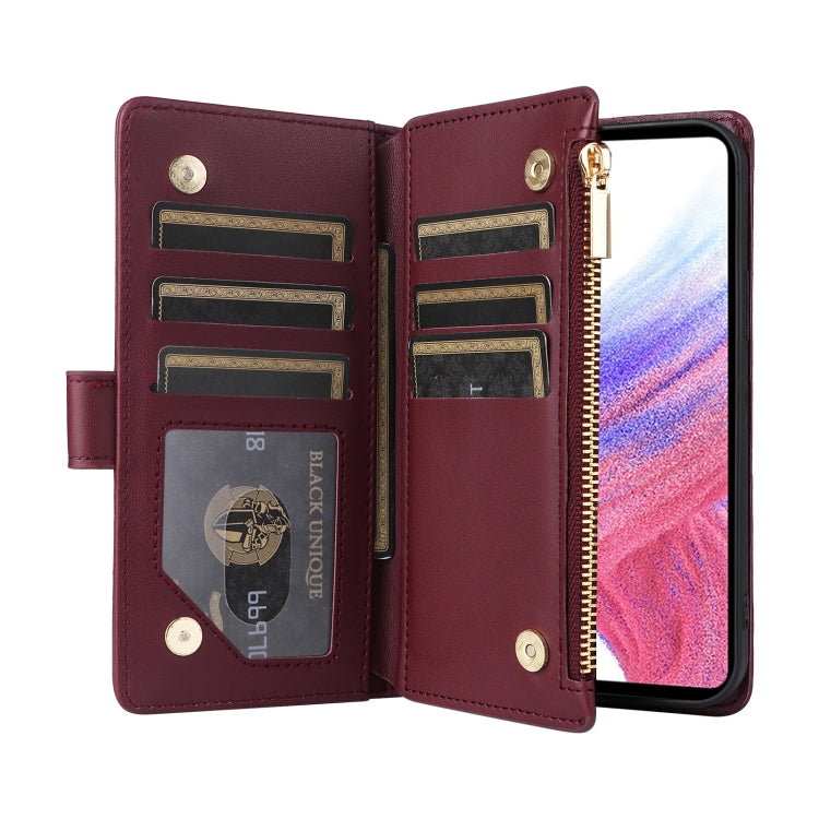 For Samsung Galaxy A33 5G Crossbody Zipper Wallet Rhombus Leather Phone Case