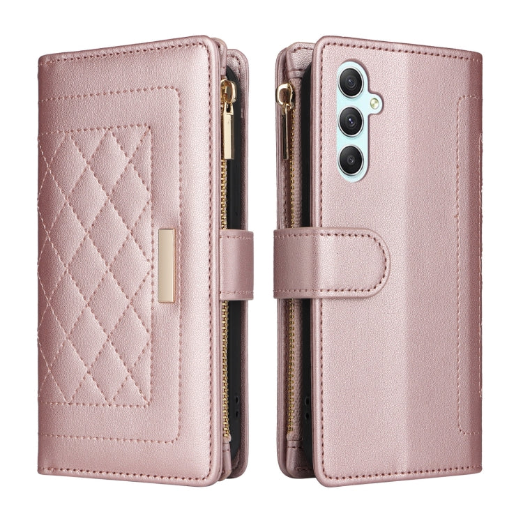 For Samsung Galaxy A34 5G Crossbody Zipper Wallet Rhombus Leather Phone Case