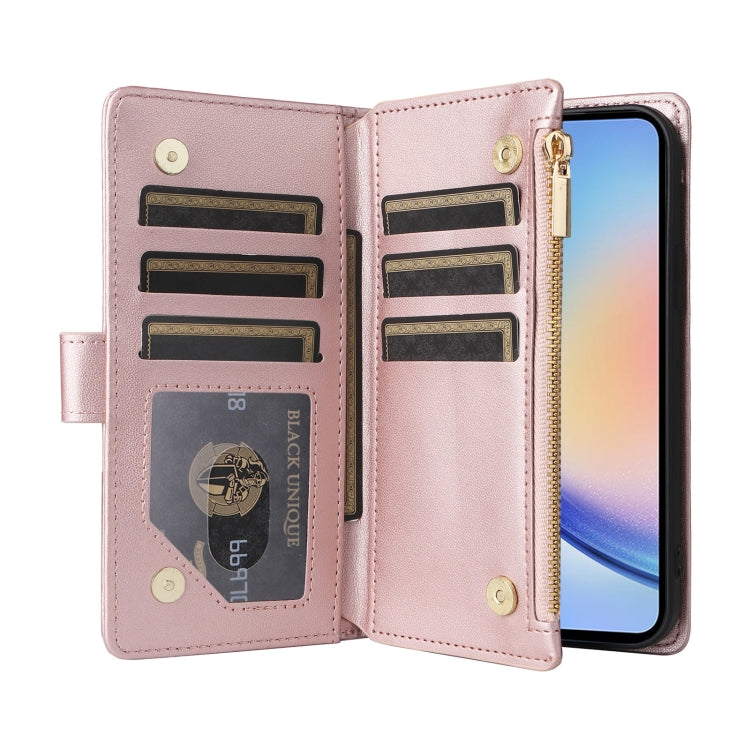 For Samsung Galaxy A34 5G Crossbody Zipper Wallet Rhombus Leather Phone Case