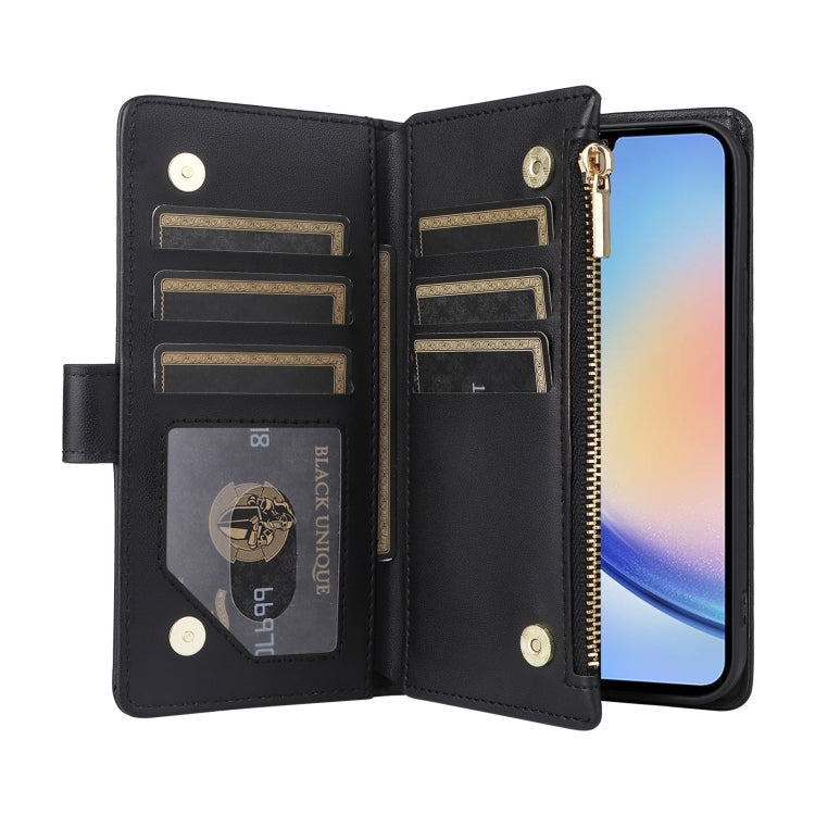 For Samsung Galaxy A34 5G Crossbody Zipper Wallet Rhombus Leather Phone Case