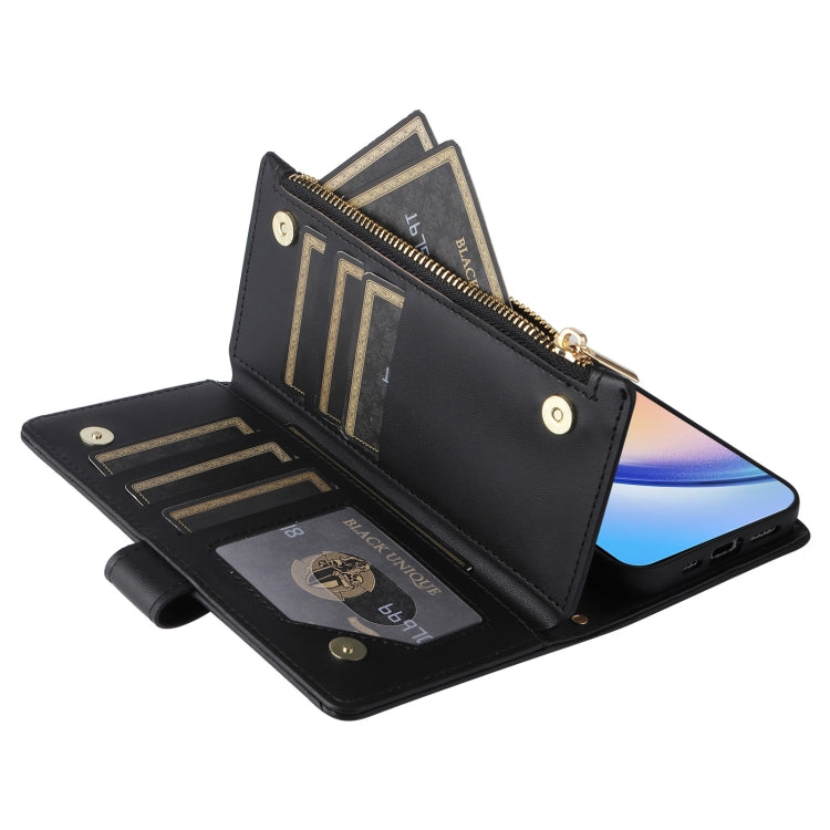 For Samsung Galaxy A34 5G Crossbody Zipper Wallet Rhombus Leather Phone Case