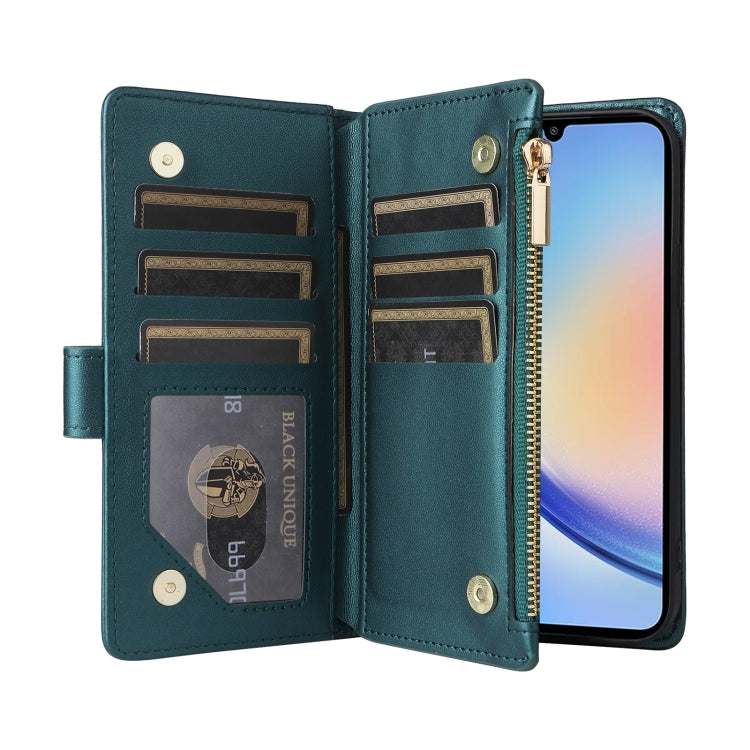 For Samsung Galaxy A34 5G Crossbody Zipper Wallet Rhombus Leather Phone Case