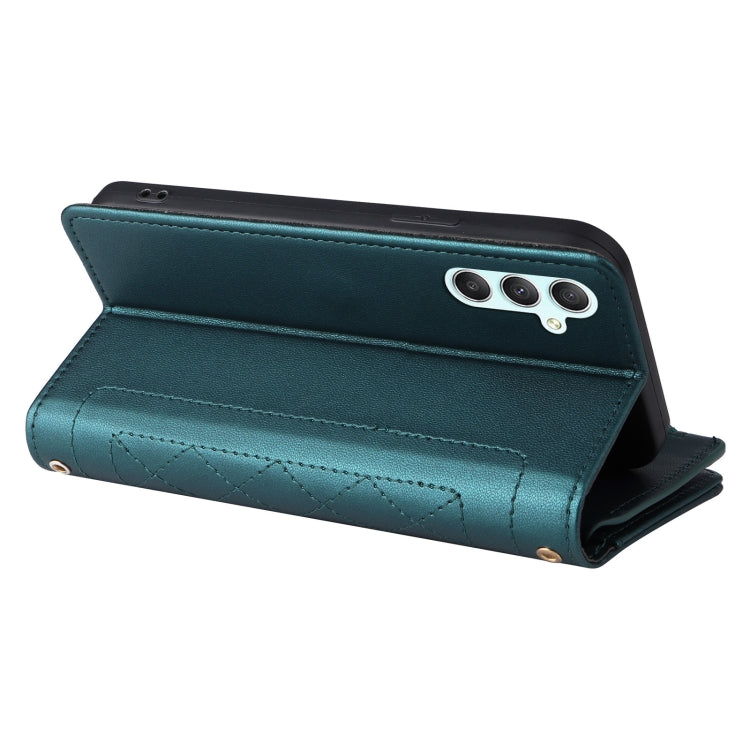 For Samsung Galaxy A34 5G Crossbody Zipper Wallet Rhombus Leather Phone Case