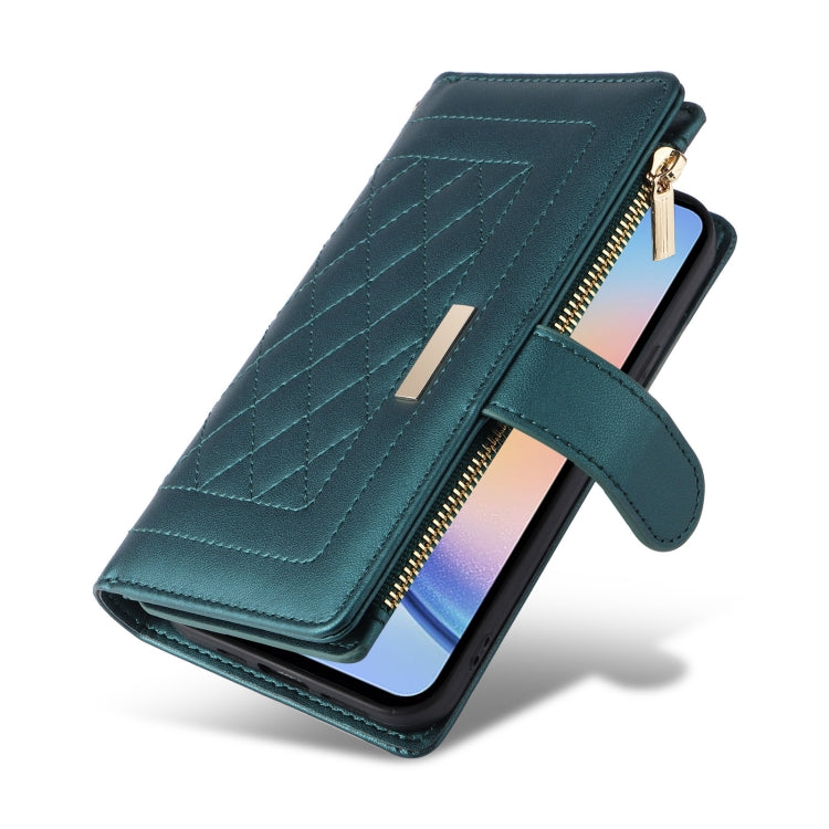 For Samsung Galaxy A34 5G Crossbody Zipper Wallet Rhombus Leather Phone Case