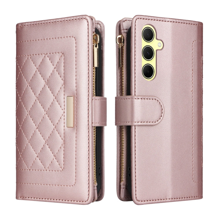 For Samsung Galaxy A35 5G Crossbody Zipper Wallet Rhombus Leather Phone Case