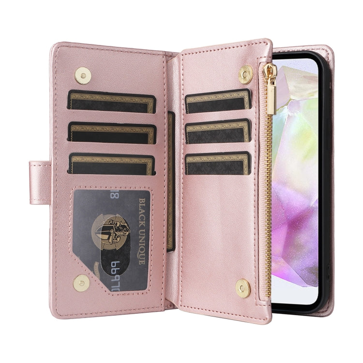 For Samsung Galaxy A35 5G Crossbody Zipper Wallet Rhombus Leather Phone Case
