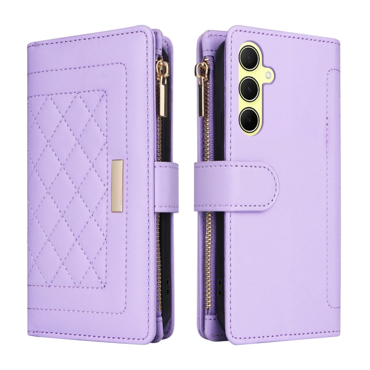 For Samsung Galaxy A35 5G Crossbody Zipper Wallet Rhombus Leather Phone Case