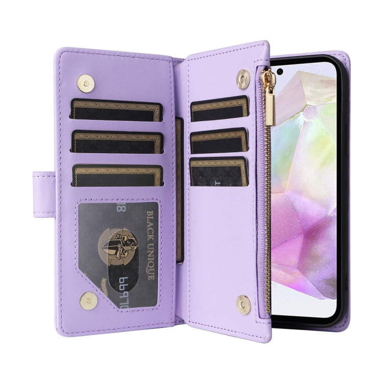 For Samsung Galaxy A35 5G Crossbody Zipper Wallet Rhombus Leather Phone Case