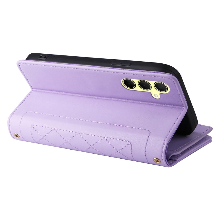 For Samsung Galaxy A35 5G Crossbody Zipper Wallet Rhombus Leather Phone Case