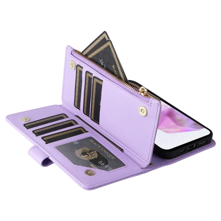 For Samsung Galaxy A35 5G Crossbody Zipper Wallet Rhombus Leather Phone Case