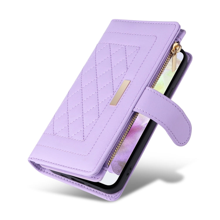 For Samsung Galaxy A35 5G Crossbody Zipper Wallet Rhombus Leather Phone Case