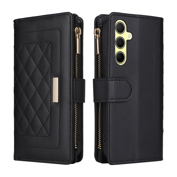 For Samsung Galaxy A35 5G Crossbody Zipper Wallet Rhombus Leather Phone Case