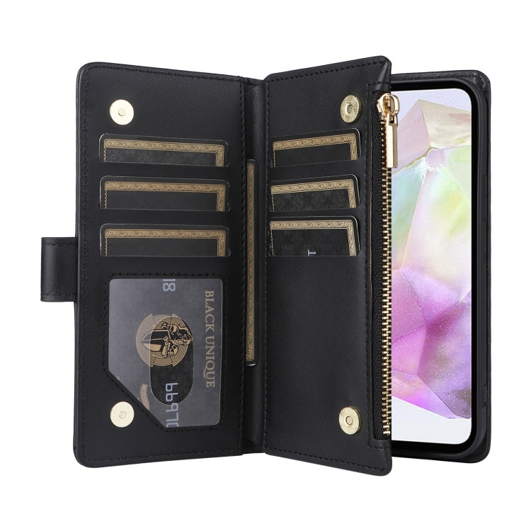 For Samsung Galaxy A35 5G Crossbody Zipper Wallet Rhombus Leather Phone Case