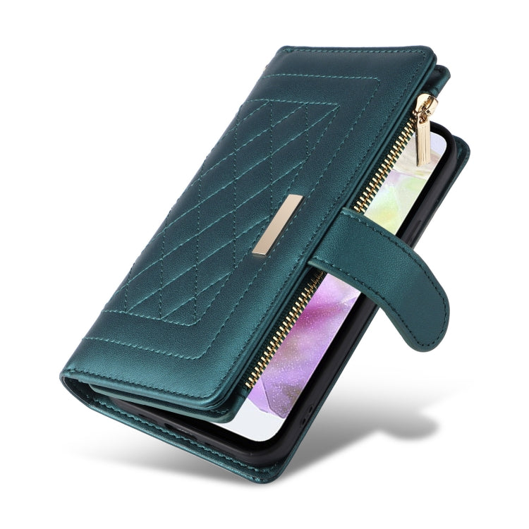 For Samsung Galaxy A35 5G Crossbody Zipper Wallet Rhombus Leather Phone Case