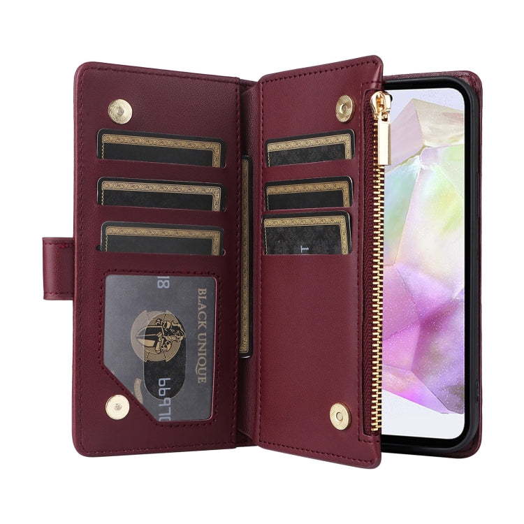 For Samsung Galaxy A35 5G Crossbody Zipper Wallet Rhombus Leather Phone Case