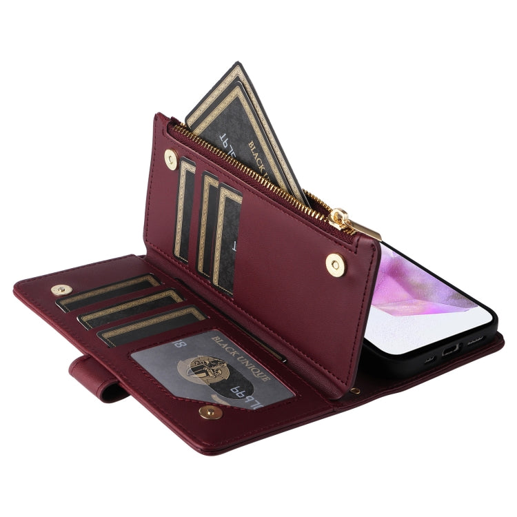 For Samsung Galaxy A35 5G Crossbody Zipper Wallet Rhombus Leather Phone Case