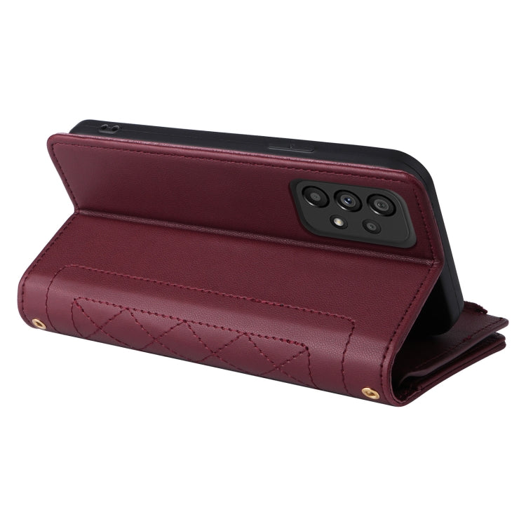 For Samsung Galaxy A53 5G Crossbody Zipper Wallet Rhombus Leather Phone Case