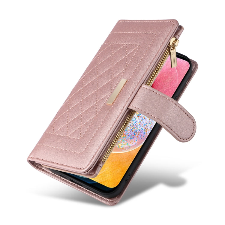 For Samsung Galaxy A54 5G Crossbody Zipper Wallet Rhombus Leather Phone Case