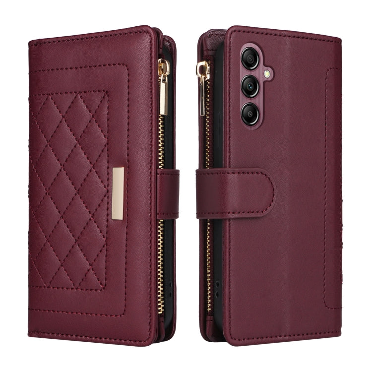 For Samsung Galaxy A54 5G Crossbody Zipper Wallet Rhombus Leather Phone Case