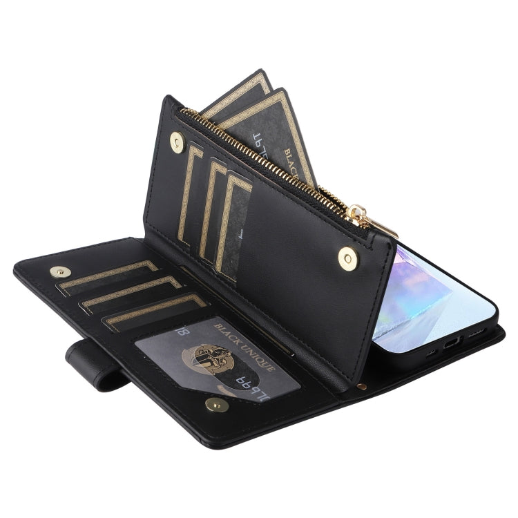 For Samsung Galaxy A55 5G Crossbody Zipper Wallet Rhombus Leather Phone Case