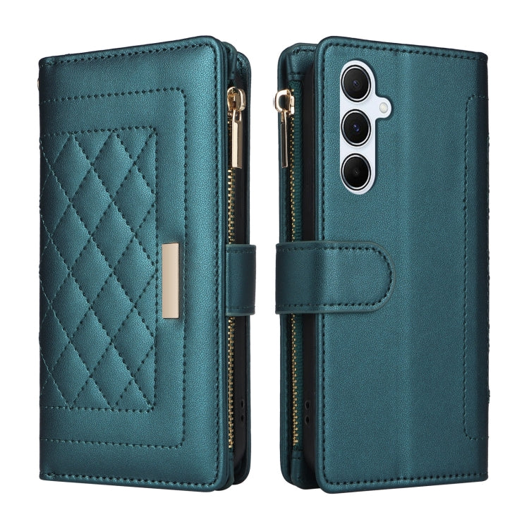 For Samsung Galaxy A55 5G Crossbody Zipper Wallet Rhombus Leather Phone Case