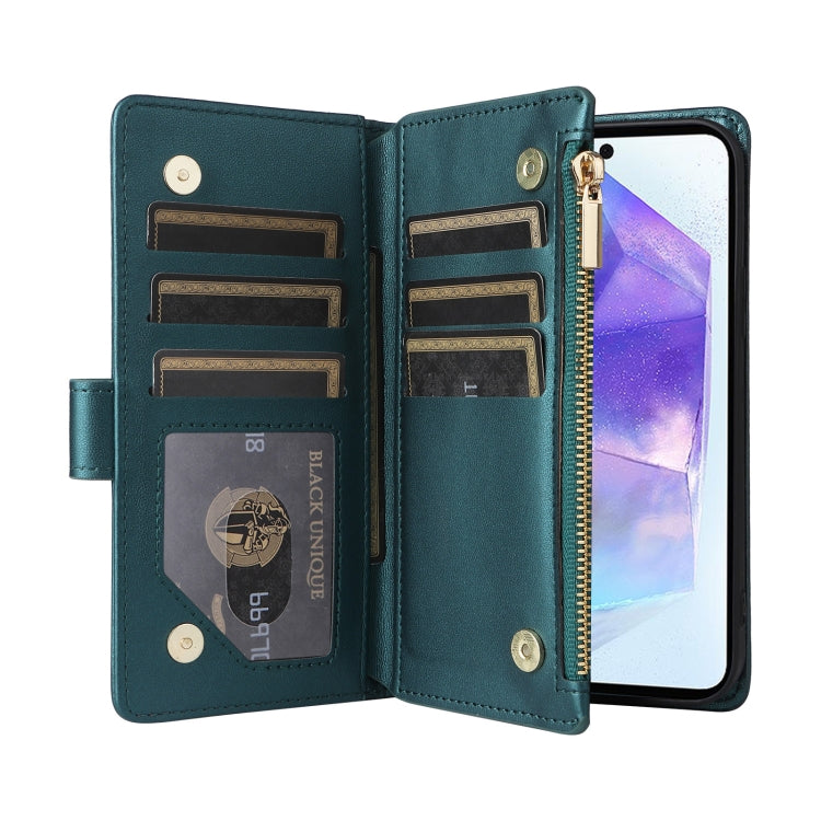 For Samsung Galaxy A55 5G Crossbody Zipper Wallet Rhombus Leather Phone Case