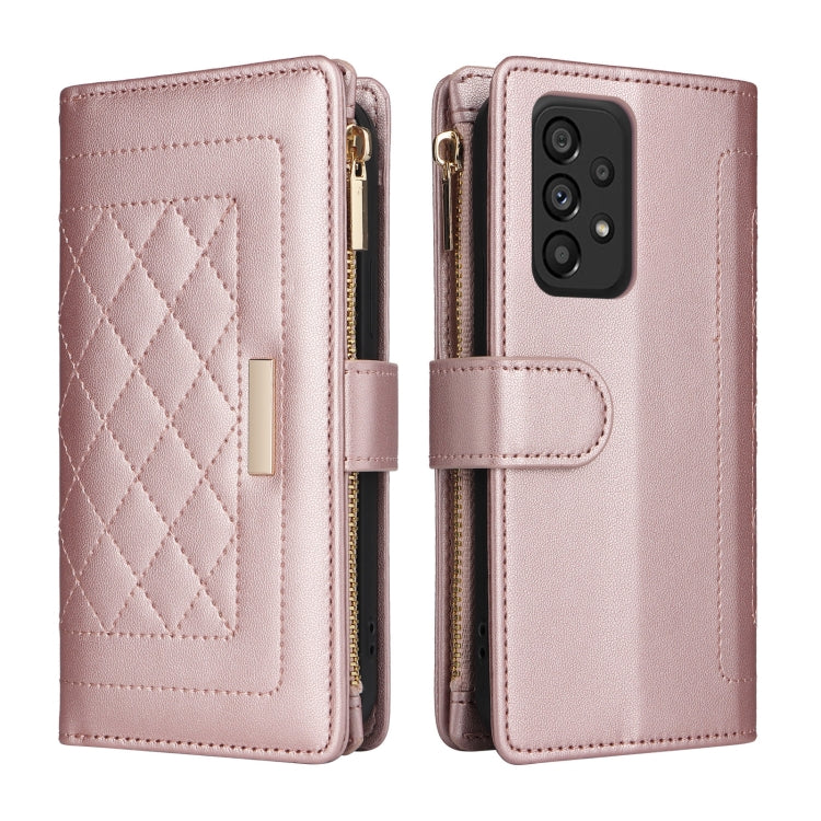 For Samsung Galaxy A73 5G Crossbody Zipper Wallet Rhombus Leather Phone Case