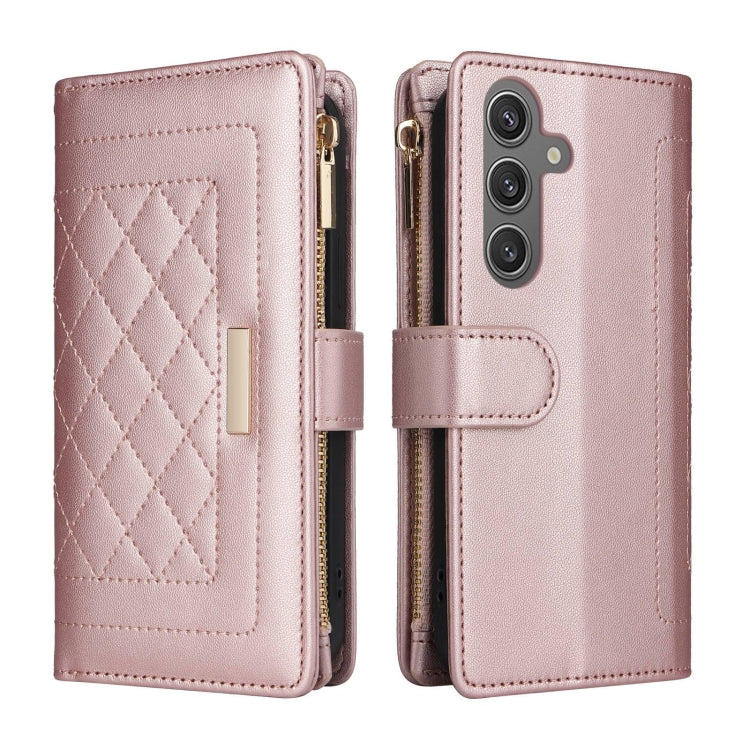 For Samsung Galaxy S24 5G Crossbody Zipper Wallet Rhombus Leather Phone Case