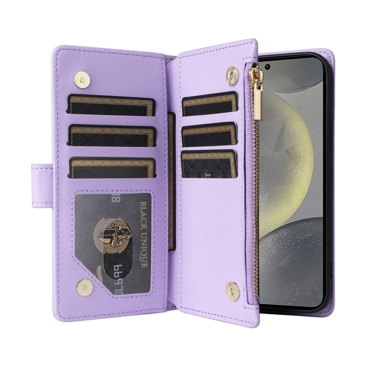 For Samsung Galaxy S24 5G Crossbody Zipper Wallet Rhombus Leather Phone Case