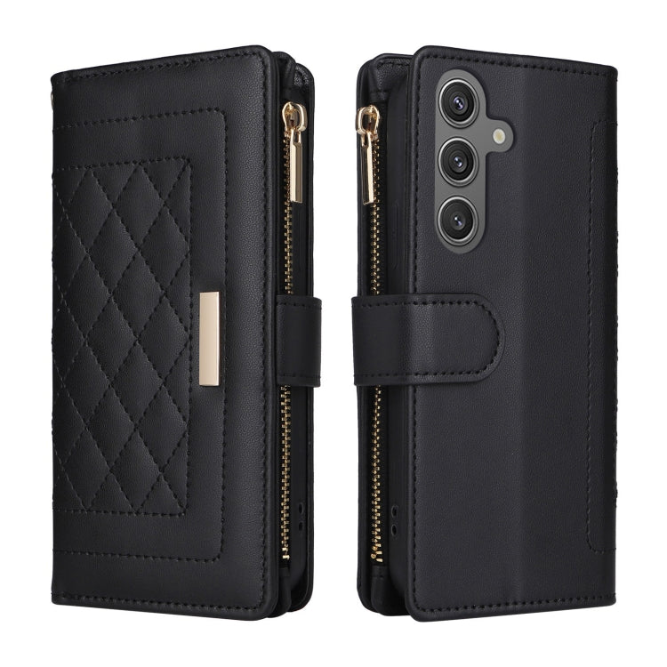 For Samsung Galaxy S24 5G Crossbody Zipper Wallet Rhombus Leather Phone Case