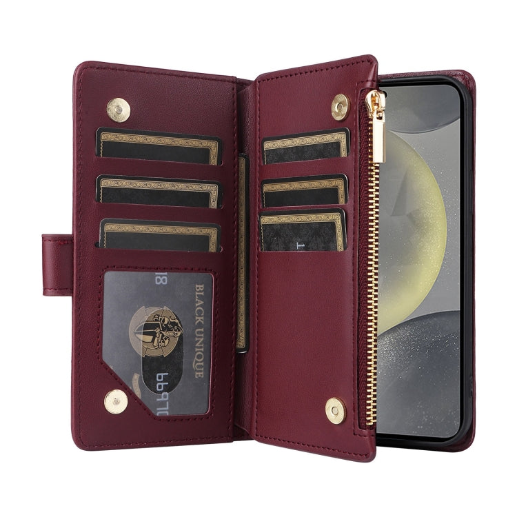 For Samsung Galaxy S24 5G Crossbody Zipper Wallet Rhombus Leather Phone Case